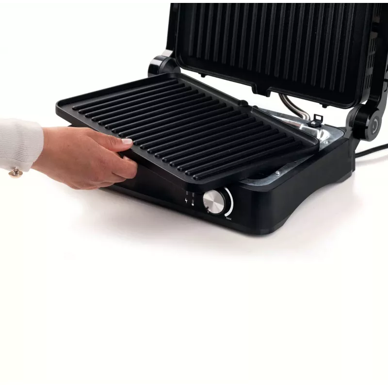 Ariete 1934 MetalGrill 3w1, Grill elektryczny do różnorodnego grillowania, 2000 W, 3 tryby gotowania, płyty nieprzywierające, Srebrny/Czarny