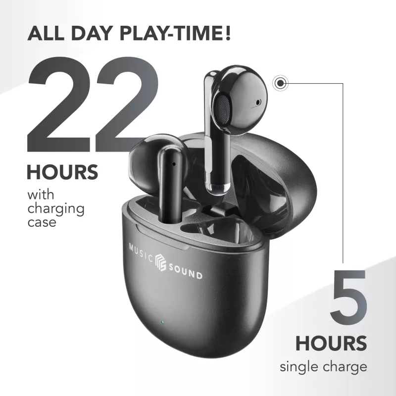 Music Sound Breeze słuchawki Bluetooth o konstrukcji kapsułkowej z kolorowym etui