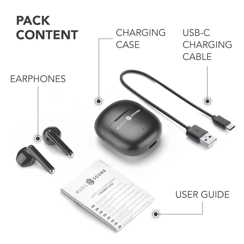 Music Sound Breeze słuchawki Bluetooth o konstrukcji kapsułkowej z kolorowym etui
