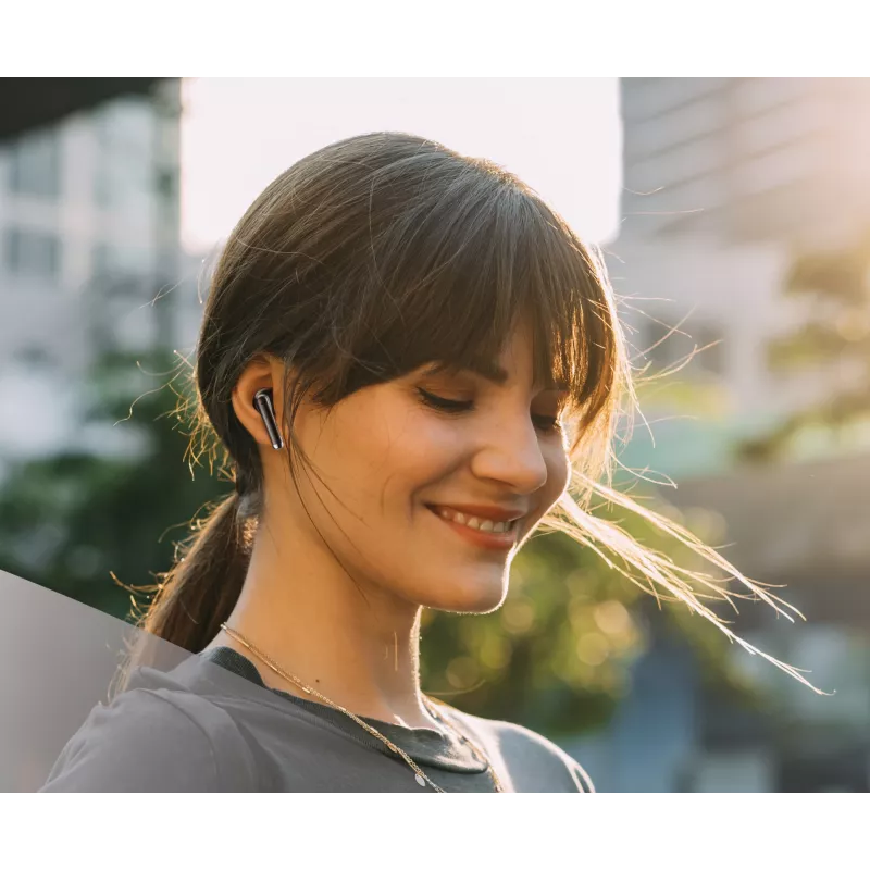 Music Sound Breeze słuchawki Bluetooth o konstrukcji kapsułkowej z kolorowym etui