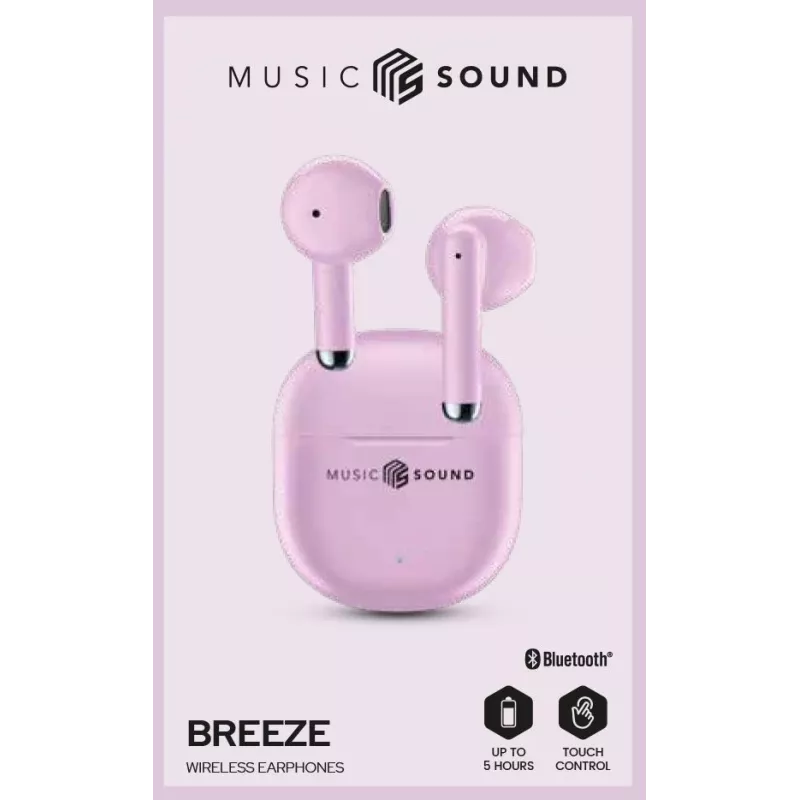 Słuchawki Bluetooth Music Sound Breeze w kształcie kapsułek z kolorowym etui