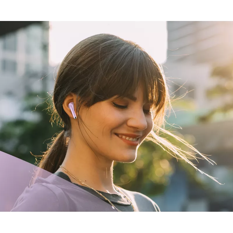 Słuchawki Bluetooth Music Sound Breeze w kształcie kapsułek z kolorowym etui