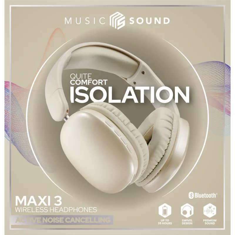 Music Sound MAXI3 MAXI3 bezprzewodowe słuchawki nauszne z aktywną redukcją szumów