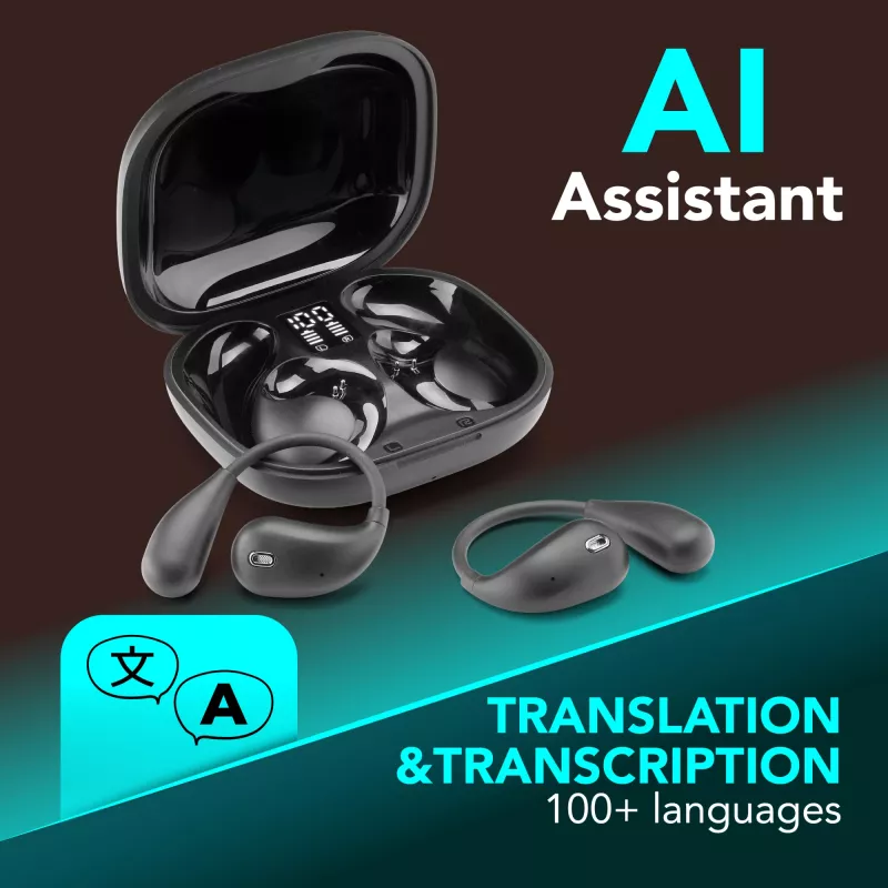 Cellularline Nebit – TWS Translator NEBIT TWS earbuds z funkcją tłumaczenia w czasie rzeczywistym. Eleganckie i inteligentne, zaprojektowane, aby przełamywać bariery językowe i wspierać natychmiastową komunikację oraz transkrypcję.