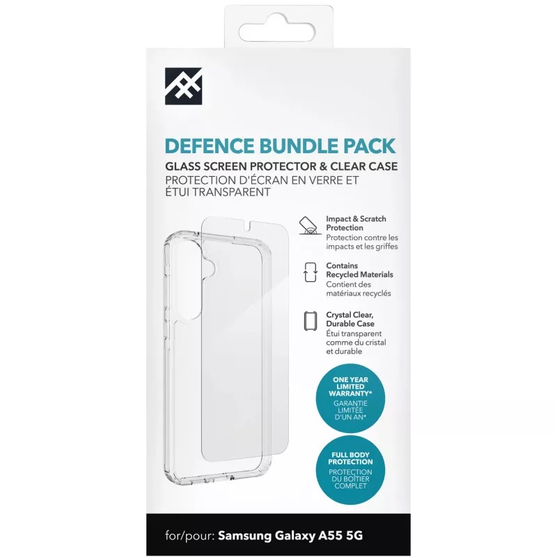 IFROGZ Defence Glass (Bundle) etui na telefon 16,8 cm (6,6″) pokrowiec przezroczysty