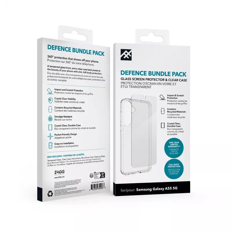 IFROGZ Defence Glass (Bundle) etui na telefon 16,8 cm (6,6″) pokrowiec przezroczysty