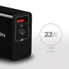 Axagon ACU-PQ22 ładowarka do urządzeń mobilnych Telefon komórkowy, Powerbank, Smartfon, Smartwatch, Tablet, Uniwersalna Czarny AC Szybkie ładowanie Wewnętrzna