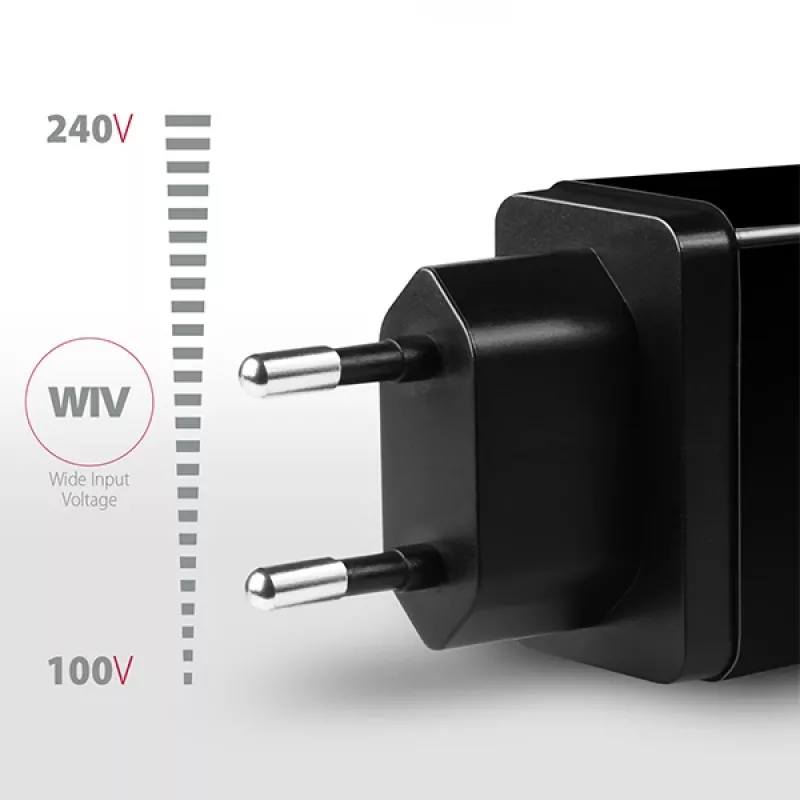 Axagon ACU-PQ22 ładowarka do urządzeń mobilnych Telefon komórkowy, Powerbank, Smartfon, Smartwatch, Tablet, Uniwersalna Czarny AC Szybkie ładowanie Wewnętrzna