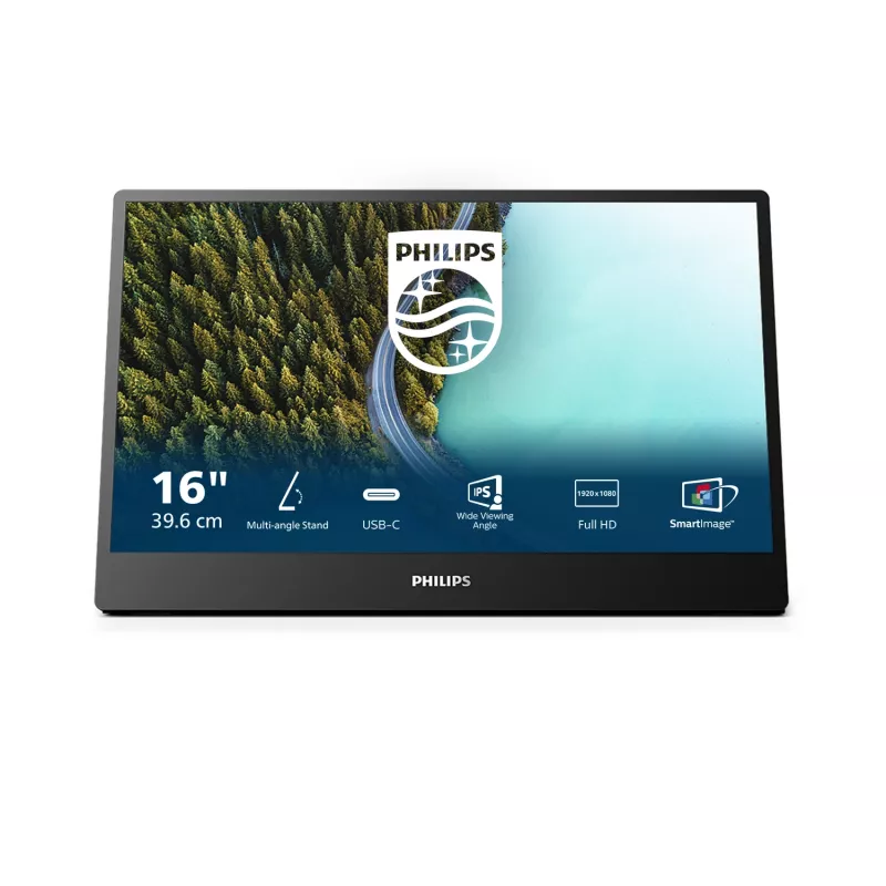 Philips 3000 series 16B1P3302/01 monitor komputerowy 39,6 cm (15,6 cala) 1920 x 1080 pikseli Full HD LED Czarny
