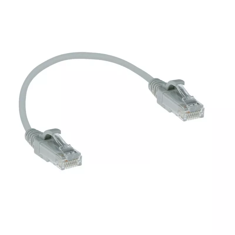 ACT Szary 0,15 metra LSZH U/UTP CAT6 slimline patchcord do centrów danych bez zaczepów ze złączami RJ45