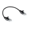 ACT czarny 0,15 m LSZH U/UTP CAT6 datacenter slimline kabel krosowy bez zaczepów ze złączami RJ45