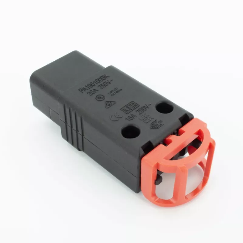 ACT C19 IEC Lock+ złącze rozbieralne czarne, PA190100BK, C19, proste, żeńskie, 250 V, 16 A, czarny, czerwony