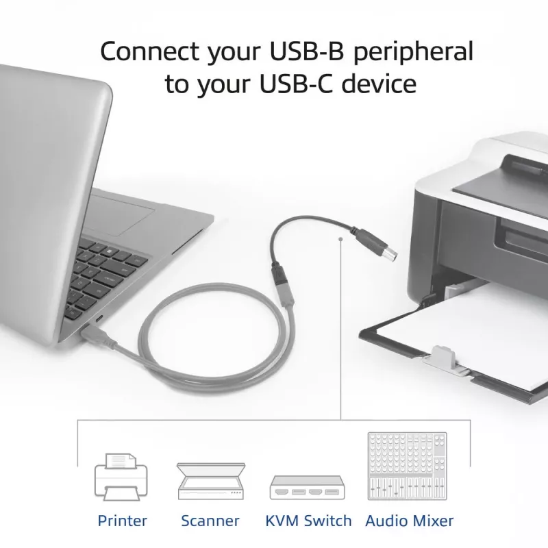 ACT Kabel przejściówki USB Typu-C żeński na USB-B 2.0 do drukarki 0,2m