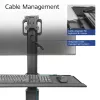 ACT Mobilne stanowisko robocze na jeden monitor, z mocowaniem CPU, tacą na klawiaturę i mysz