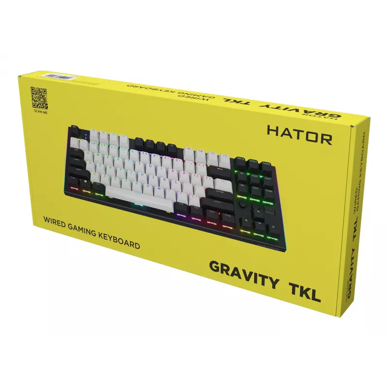 HATOR Gravity TKL klawiatura Gaming USB QWERTY US English Czarna