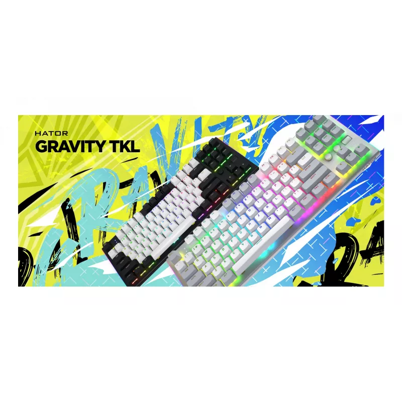 HATOR Gravity TKL klawiatura Gaming USB QWERTY US English Czarna