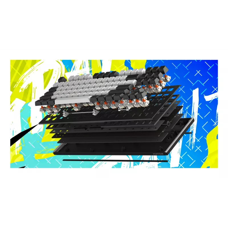 HATOR Gravity TKL klawiatura Gaming USB QWERTY US English Czarna