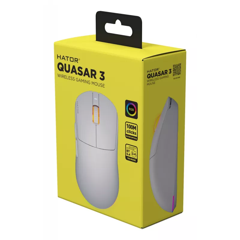 HATOR Quasar 3 Wireless mysz Gaming symetryczna RF Wireless + Bluetooth + USB Typ-A Optyczna 12000 DPI