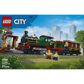 LEGO City 60511 Retro pociąg z lokomotywą parową (575 elem.)
