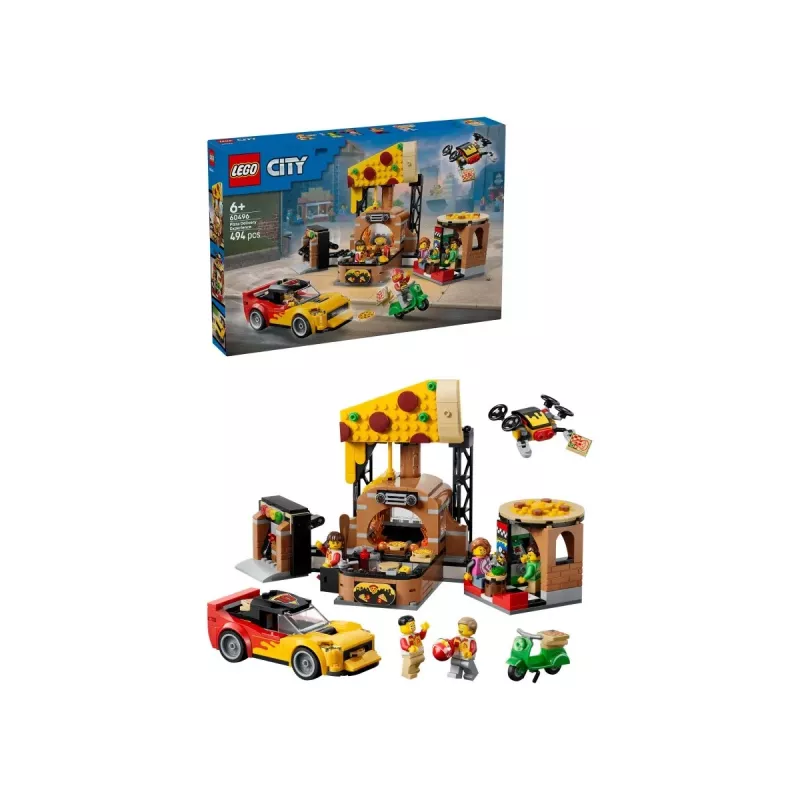 LEGO City 60496 Dostawa pizzy z pojazdami (494 elem.)