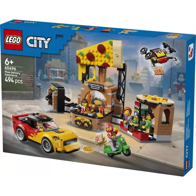 LEGO City 60496 Dostawa pizzy z pojazdami (494 elem.)