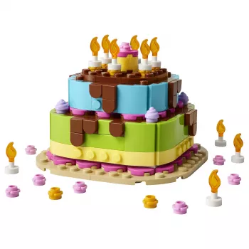 LEGO 40815 Tort urodzinowy - tort do zbudowania ze świeczkami (219 elem.)