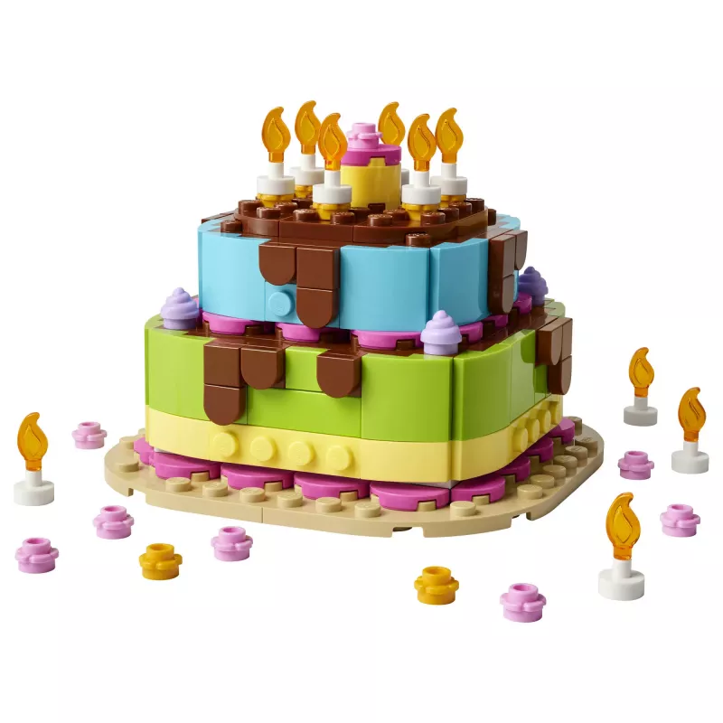 LEGO 40815 Tort urodzinowy - tort do zbudowania ze świeczkami (219 elem.)