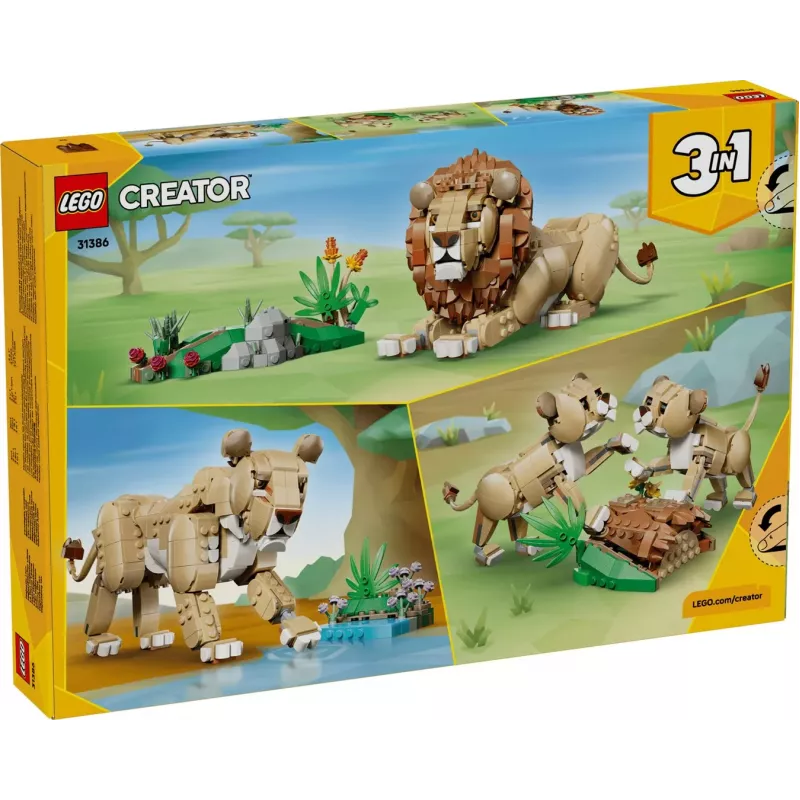 LEGO Creator 3-in-1 31386 Dzikie zwierzęta: Majestatyczny lew (839 elem.)