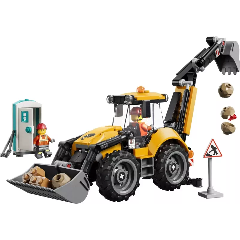 LEGO City 60480 Żółta koparko-ładowarka (301 elem.)