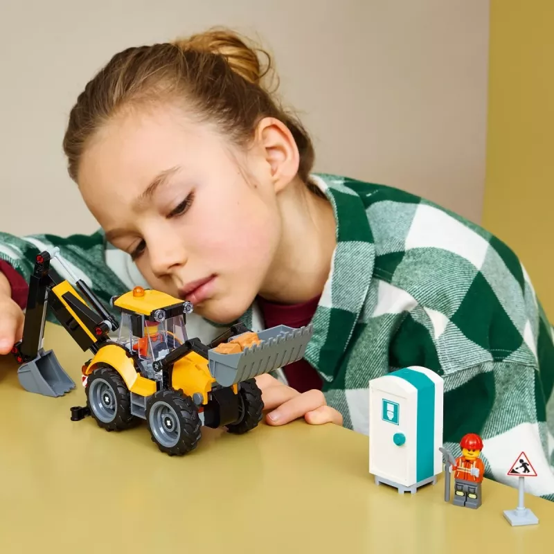 LEGO City 60480 Żółta koparko-ładowarka (301 elem.)