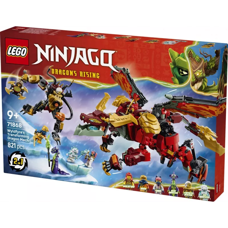 LEGO NINJAGO 71868 Transformujący się smoczy mech Wyldfyre (821 elem.)