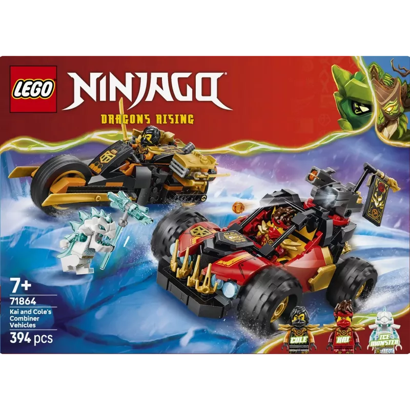 LEGO NINJAGO 71864 Łączące się pojazdy Kaia i Cole'a (394 elem.)