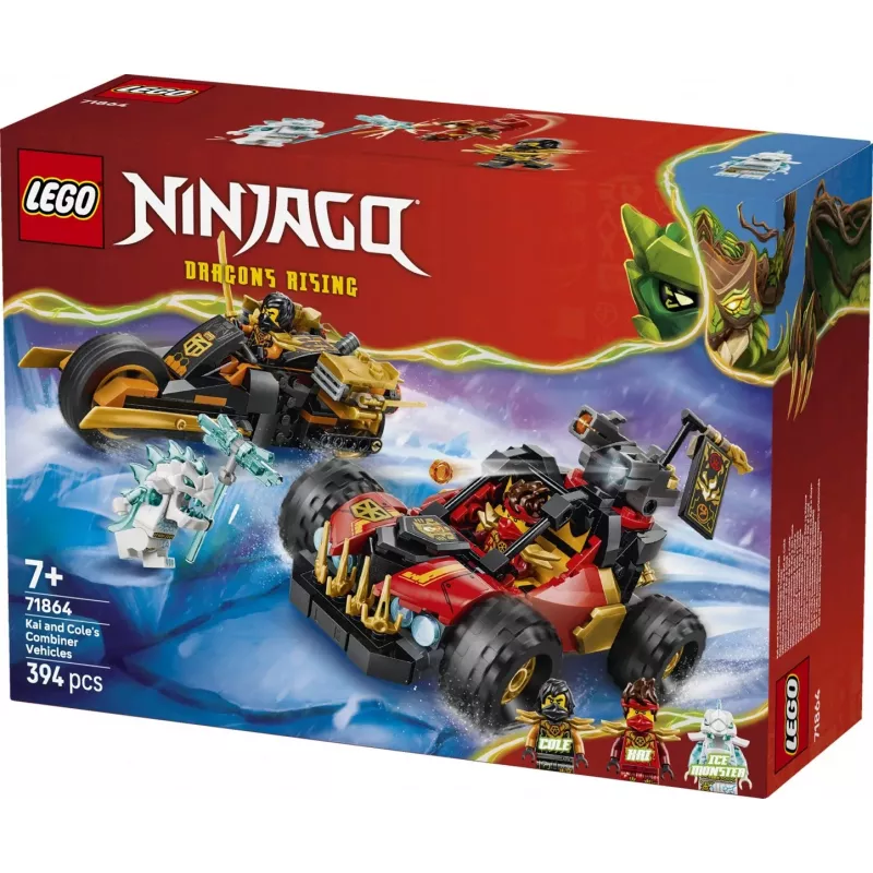 LEGO NINJAGO 71864 Łączące się pojazdy Kaia i Cole'a (394 elem.)