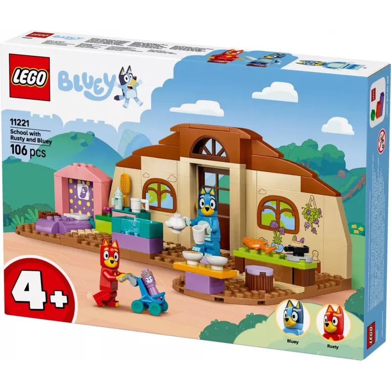 LEGO Bluey 11221 Szkoła z Rustym i Bluey (106 elem.)