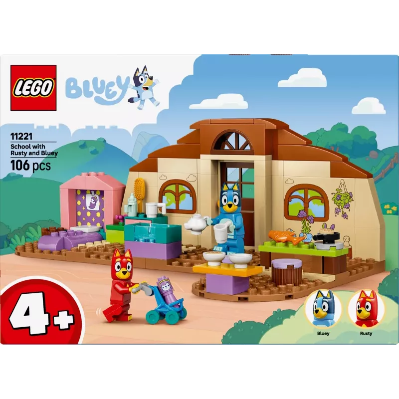 LEGO Bluey 11221 Szkoła z Rustym i Bluey (106 elem.)