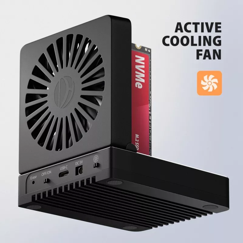 AXAGON ADSA-M2C44 USB4 40Gbps 4-zatokowa stacja dokująca M.2 NVMe SSD z funkcją klonowania offline, aluminium, aktywne chłodzenie