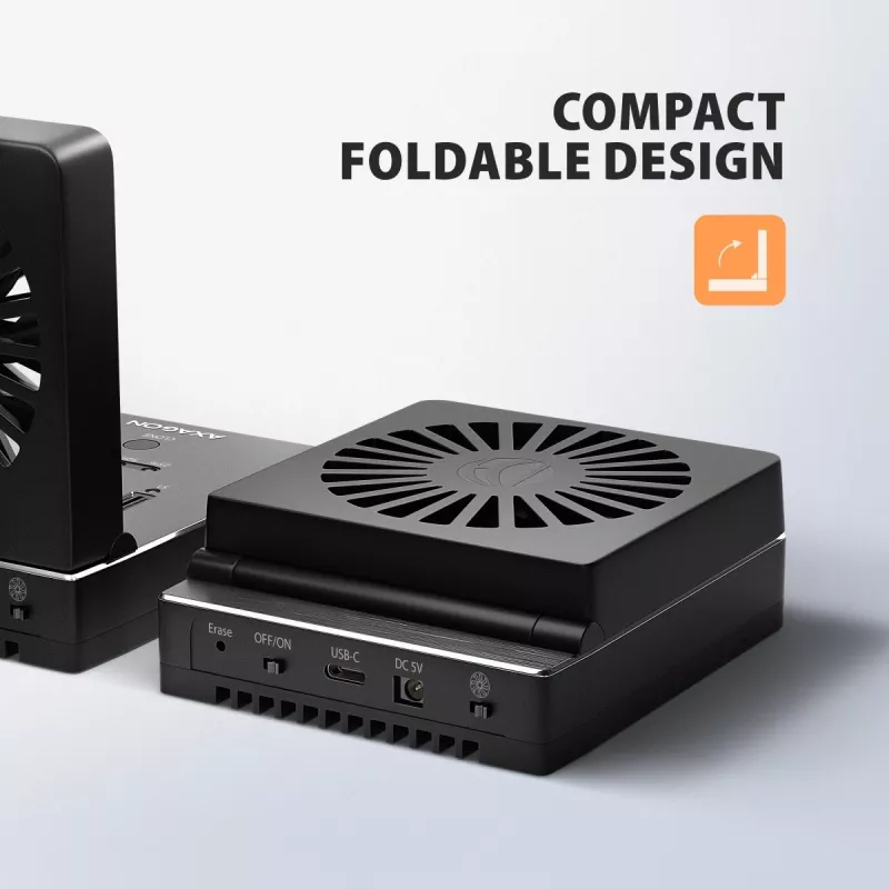 AXAGON ADSA-M2C44 USB4 40Gbps 4-zatokowa stacja dokująca M.2 NVMe SSD z funkcją klonowania offline, aluminium, aktywne chłodzenie