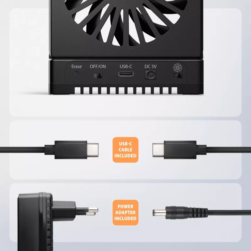 AXAGON ADSA-M2C44 USB4 40Gbps 4-zatokowa stacja dokująca M.2 NVMe SSD z funkcją klonowania offline, aluminium, aktywne chłodzenie