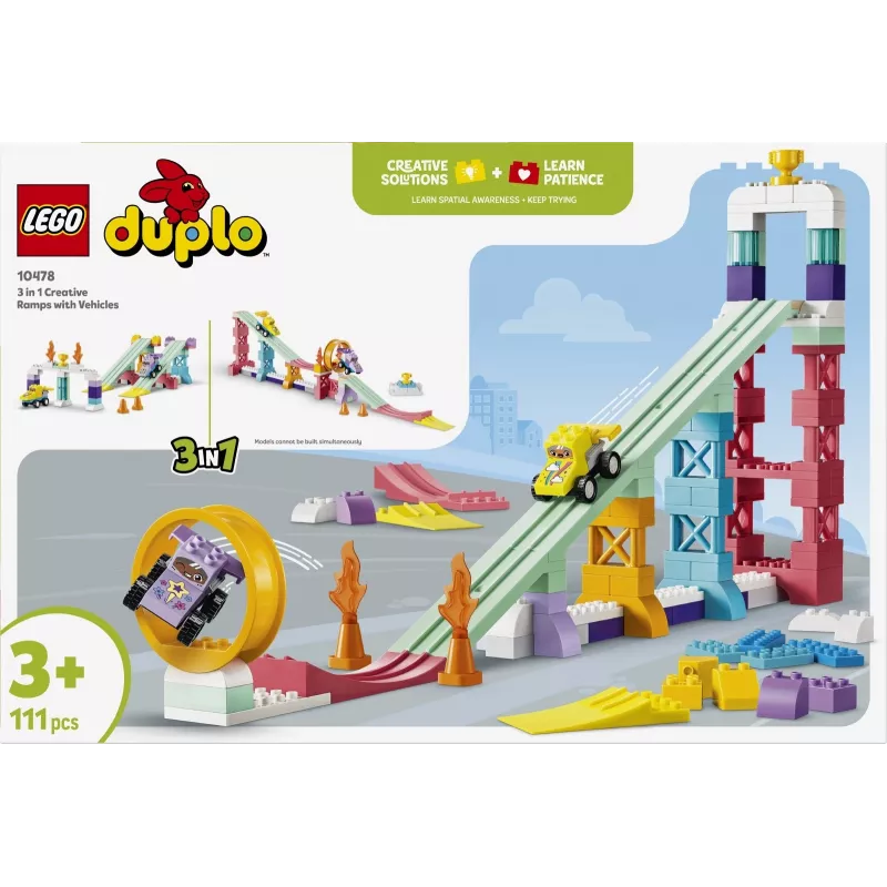 LEGO DUPLO 10478 3 w 1 Kreatywne Zjeżdżalnie z Pojazdami