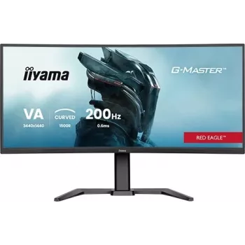 iiyama G-Master GCB3484WQSU-B2 Red Eagle 86.4 cm (34 inch) 3440 x 1440 pikseli UWQHD VA Curved Gaming Monitor 200Hz 0.6ms FreeSync Premium HDMI DisplayPort USB Hub Głośniki Czarny