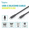 DIGITUS USB4 Version 2.0 Silicone Cable USB-C do USB-C 80Gbps 240W 16K 0.5m Czarny AK-300350-005-S