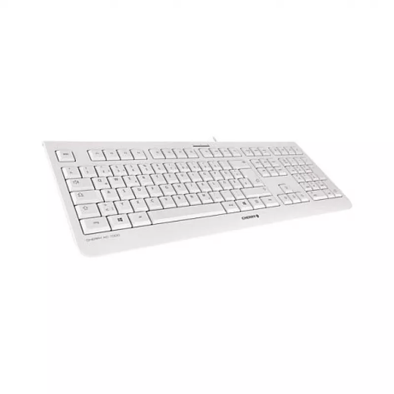CHERRY KC 1000 Wired USB Keyboard - Spanish QWERTY Layout, Pale Grey
