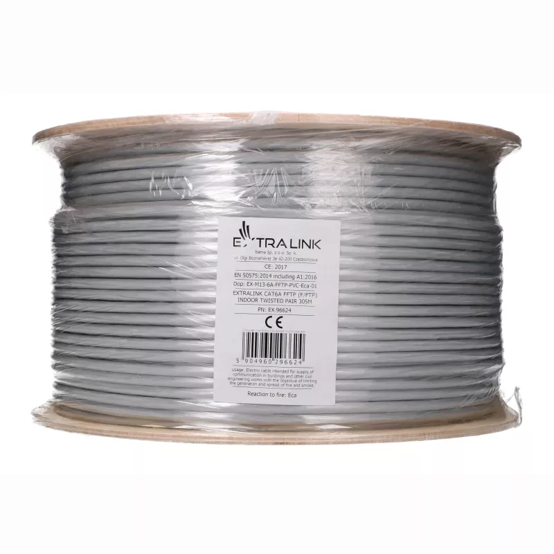 Extralink CAT6A F/FTP kabel instalacyjny wewnętrzny skrętka 305 m EX.96624