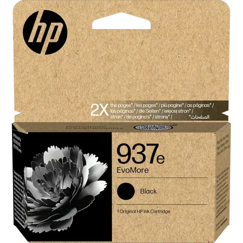 HP 937e EvoMore Black Original Ink Cartridge (4S6W9NE, 53 ml, High Yield)