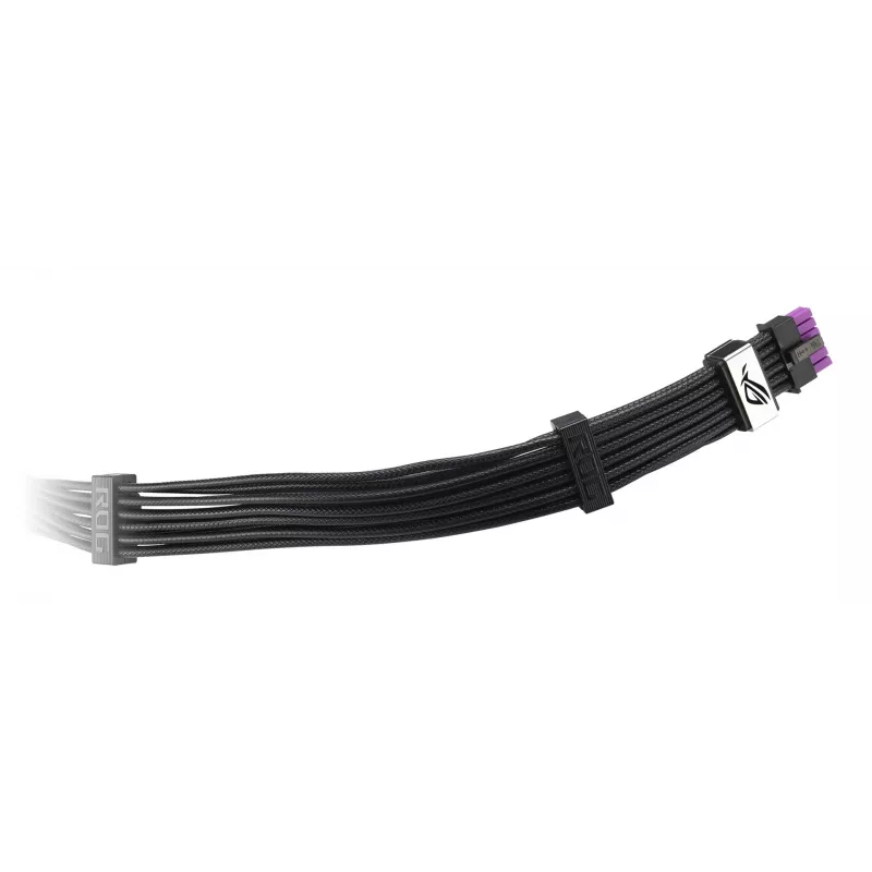 ASUS ROG Equalizer 12V-2x6 PCIe 5.1 / ATX 3.1 GPU Power Cable, 0.75 m, 16 AWG, Black (90YE00BN-B0QA00)