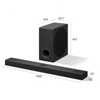 LG S80TY 3.1.3-kanałowy 480W Soundbar Dolby Atmos z bezprzewodowym subwooferem