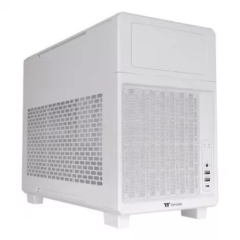Thermaltake TR200 Snow White Micro-ATX PC Case CA-11L-00S6NN-00 (SPCC Steel, 360 mm AIO Support, 5.25 inch Bay, USB-C)