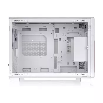 Thermaltake TR200 WS Snow White — Obudowa Micro-ATX, Mesh z Prawdziwym Drewnianym Wykończeniem Przodu, 1x Wentylator 120mm, USB-C, Wsparcie dla Radiatora 360mm / GPU 365mm