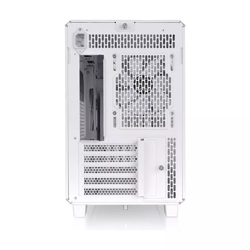 Thermaltake TR200 WS Snow White — Obudowa Micro-ATX, Mesh z Prawdziwym Drewnianym Wykończeniem Przodu, 1x Wentylator 120mm, USB-C, Wsparcie dla Radiatora 360mm / GPU 365mm