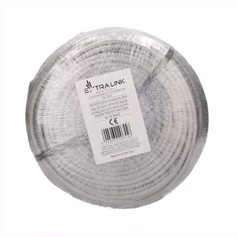 Extralink CAT7 S/FTP kabel instalacyjny wewnętrzny skrętka 100 m EX.96556